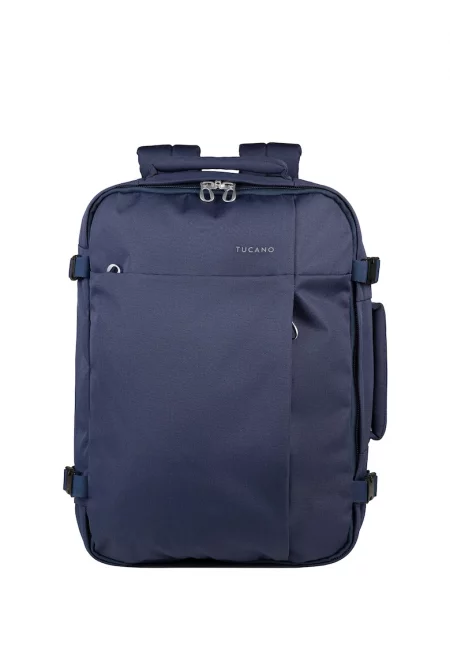 Раница с регулираща се презрамка и цип - Син