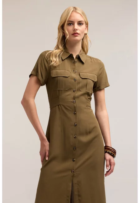 Рокля тип риза с колан