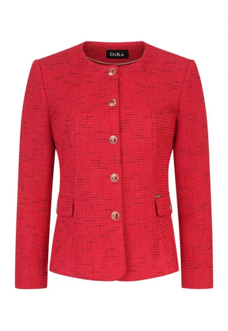 Сако от туид с кръгло деколте