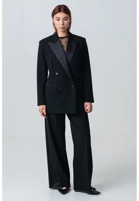 Сако с двуредно закопчаване - Черен