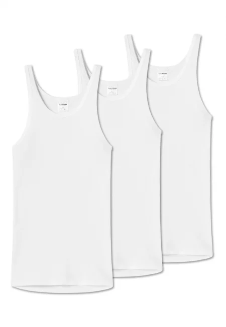 Schiesse - Рипсен топ от памук - 3 броя - Бял