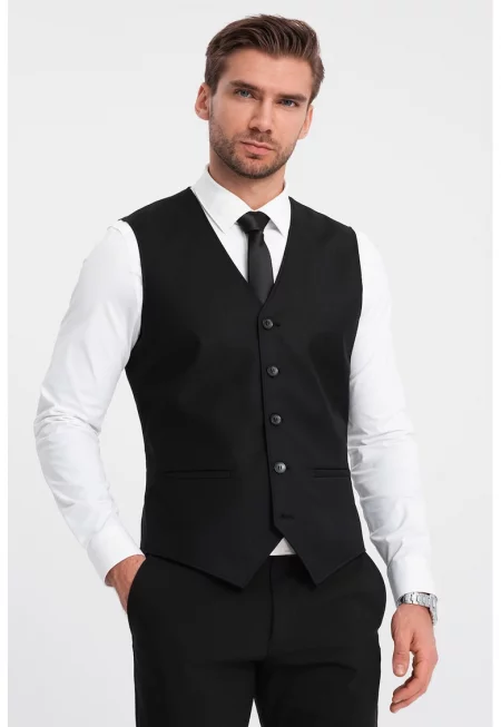 Слим елек с копчета - Черен