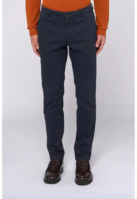 Слим панталон чино със средновисока талия - Тъмносин