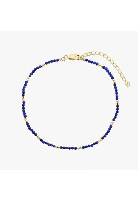 Сребърна гривна за глезен SummerScape Golden – лапис