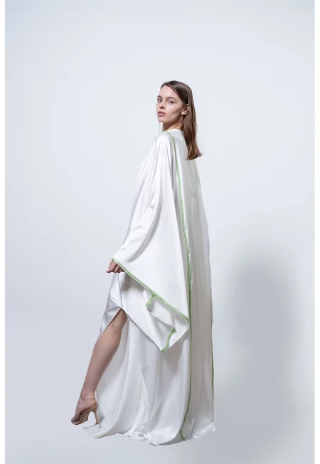 Свободна рокля - Бял/Зелен