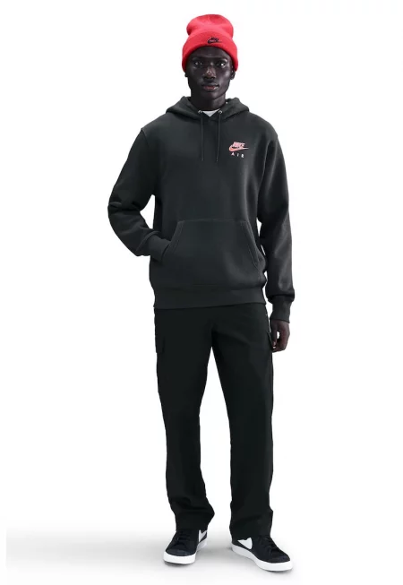 Свободно худи Club с принт - Черен