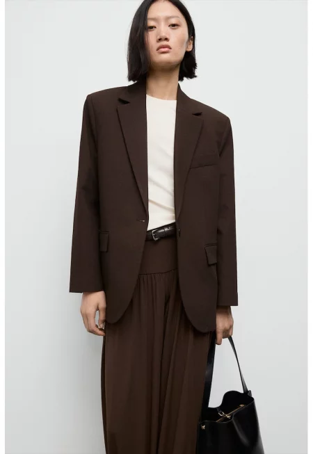 Свободно сако - Тъмнокафяв