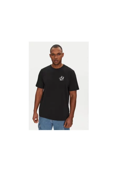 Тениска с принт на лого и флорални мотиви на гърба