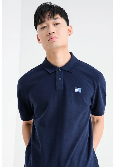 Тениска с яка - Тъмносин