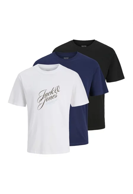 Тениски с овално деколте и лого - 3 броя