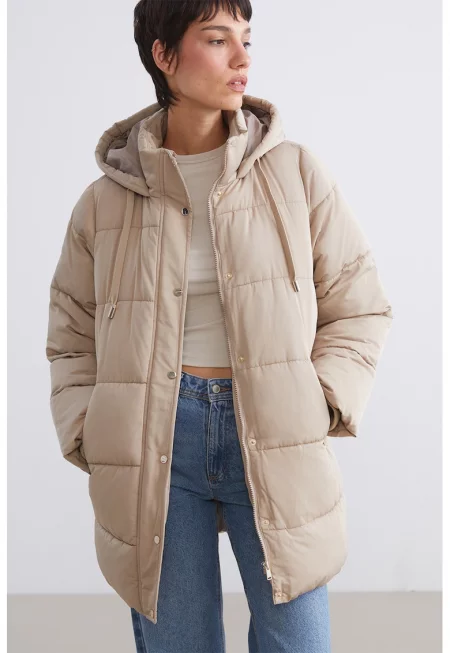 Ватирано зимно яке с качулка