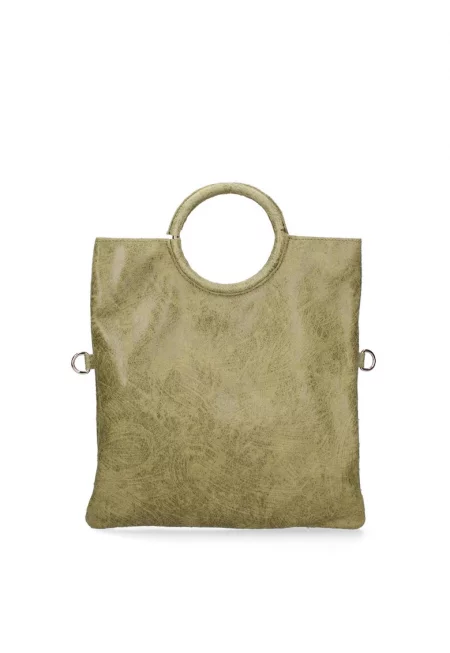 Велурена чанта Velvet с презрамка - Маслинено зелено