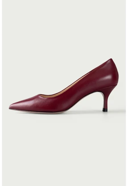 Велурени обувки Julie с остър връх - Бордо/Тъмночервен
