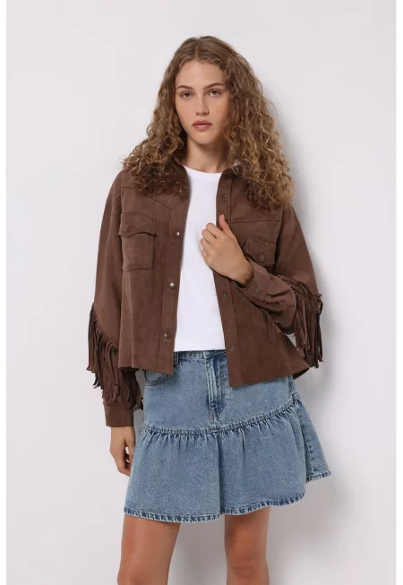 Яке от еко велур с ресни