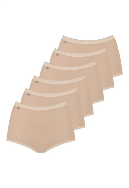 Бикини с висока талия - 6 чифта - Бежов