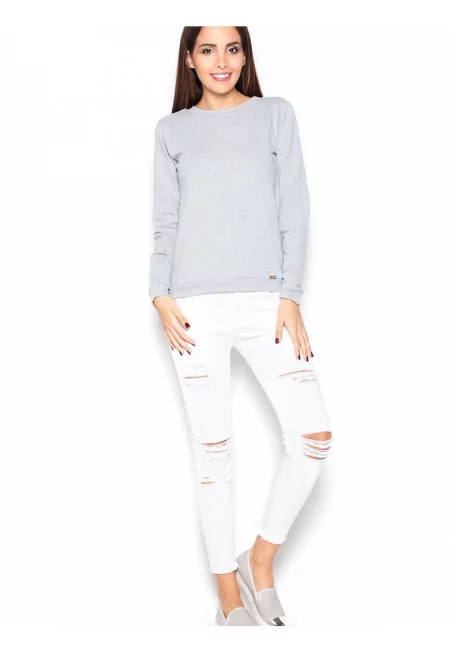 Блуза 5902194328500 -  Памук/Еластан - Сива -