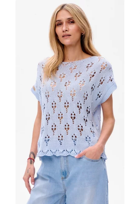 Блуза с перфориран модел Floris