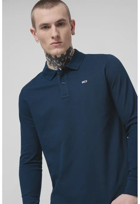 Блуза с яка - Тъмносин