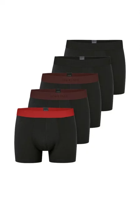 Боксерки с контрастна лента на талията - 5 чифта