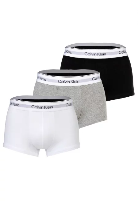 Боксерки с лого - 3 чифта - Бял/Черен/Сив