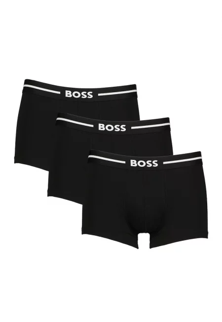 Боксерки с лого - 3 чифта - Бял/Черен