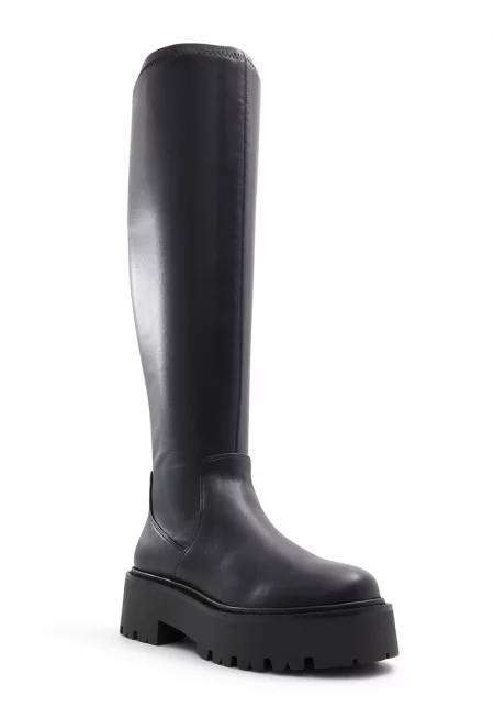 Ботуши Carelden до коляното от еко кожа - Черен