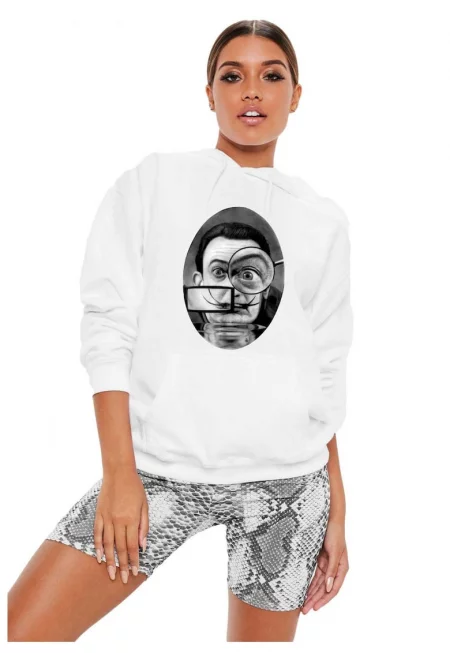 Бял дамски суичър - Dali - The Watcher