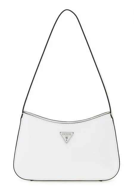 Чанта еко кожа с метално лого - Мръснобял