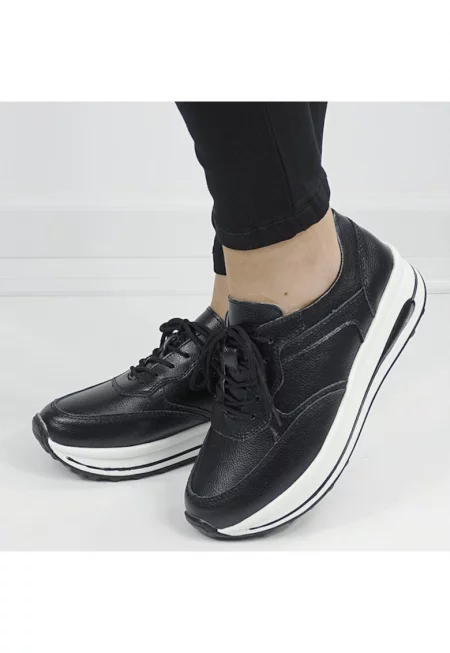 Черни маратонки от естествена кожа 5091 M6 16480