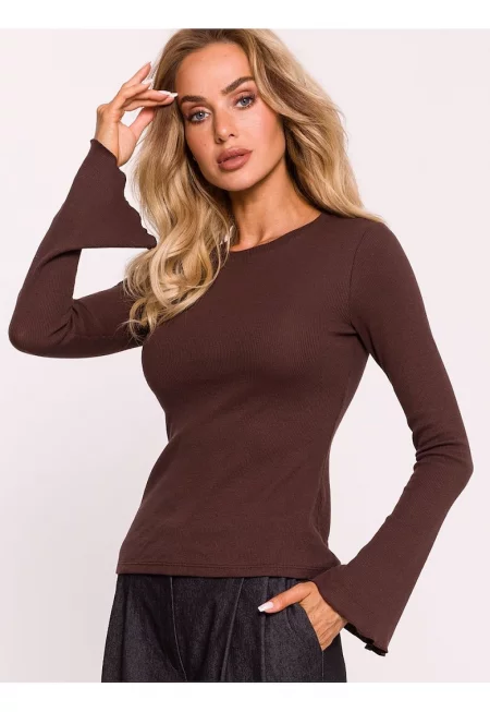 Дамска блуза  кафява качествена материя