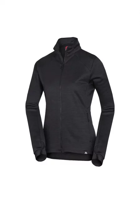 Дамска меланжирана поларна блуза против натрупване Connie - Черен