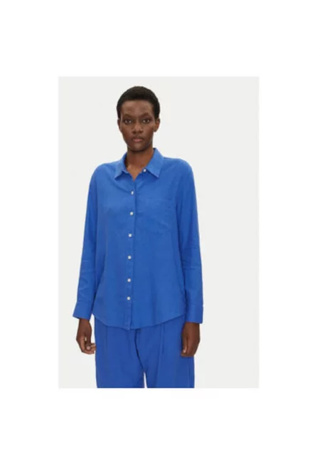 Дамска риза  885287-15 - Лен/Вискоза - Синя - Син