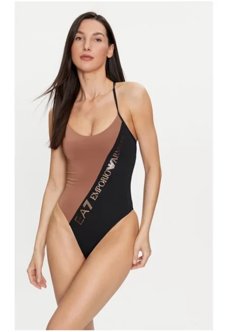 Дамски бански -  540180 - Кафяв/Черен - Полиестер