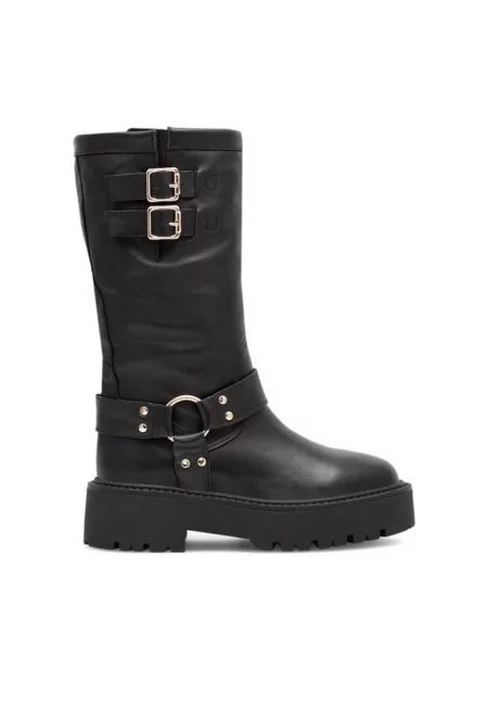 Дамски боти -  590558817984940 - Естествена кожа - Черни