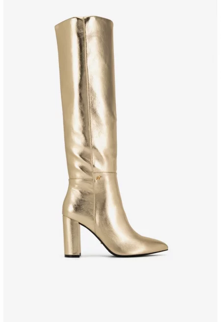 Дамски ботуши  5905588894827 - Синтетика - Златни - Златист
