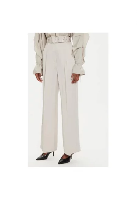 Дамски панталон -  303941321 - Вискоза/Лен - Бежов - Бежов