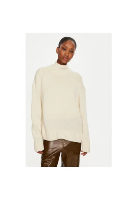 Дамски пуловер -  304750151 - Вълна - Бежов - Бежов