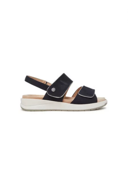 Дамски сандали - 9-28252-44 -  Естествена кожа - Тъмносин - Тъмносин