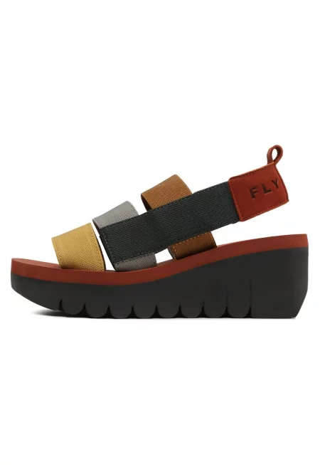 Дамски сандали - P144847001 -  Естествена кожа - Многоцветен