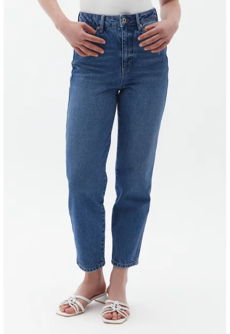 Дънки Malinda тип Mom - Тъмносин