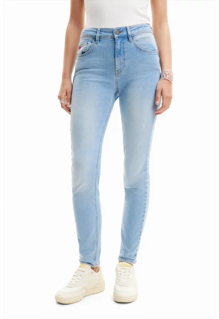 Дънки слим - Светлосин