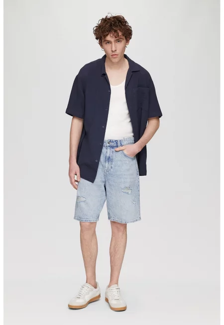 Дънкови бермуди деграде - Светлосин