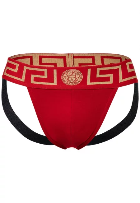 Джокстрап с лого - Червен/Златист