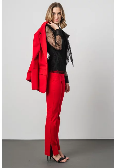 Ефирна блуза с панделка - Черен