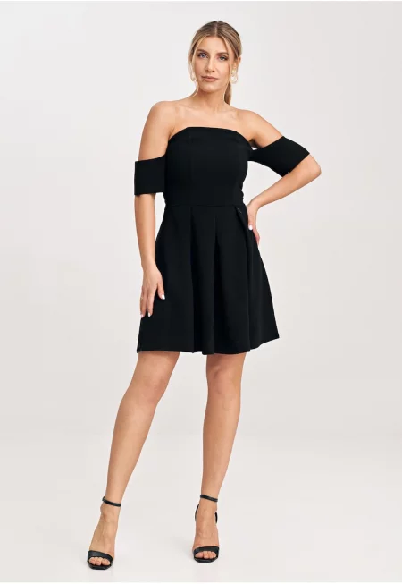 Елегантна рокля  M1026 - черна - синтетика