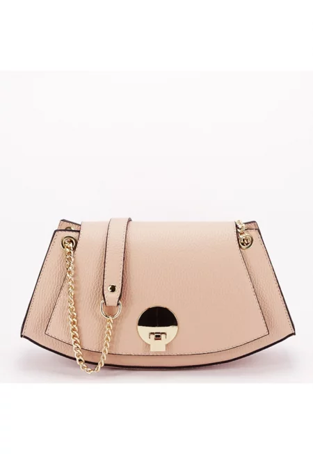 Елегантна розова чанта от естествена кожа 1488 122 16249 - Розово