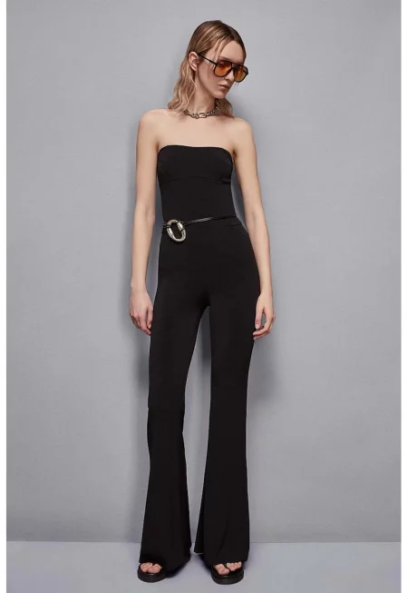 Гащеризон с голи рамене - Черен