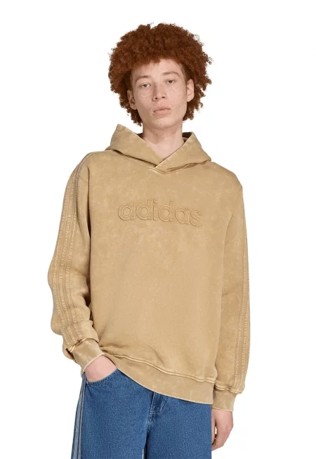 Худи със захабен ефект - Бежов