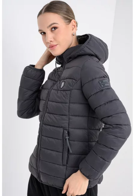 Капитонирано зимно яке Atikotal с джобове - Антрацитно сиво