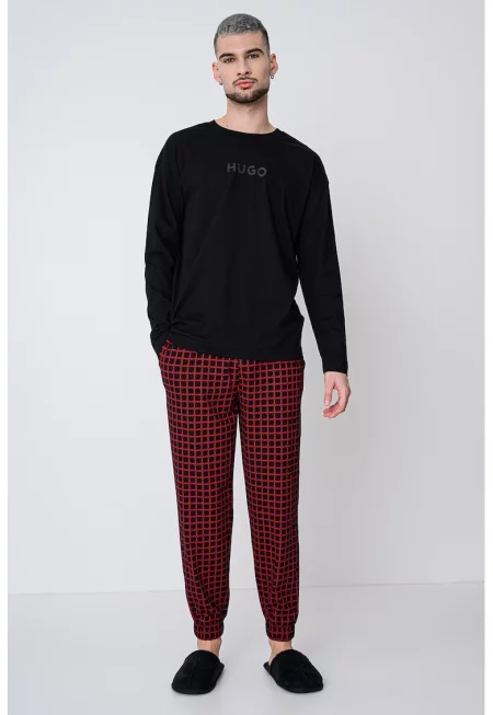 Карирана пижама с джобове